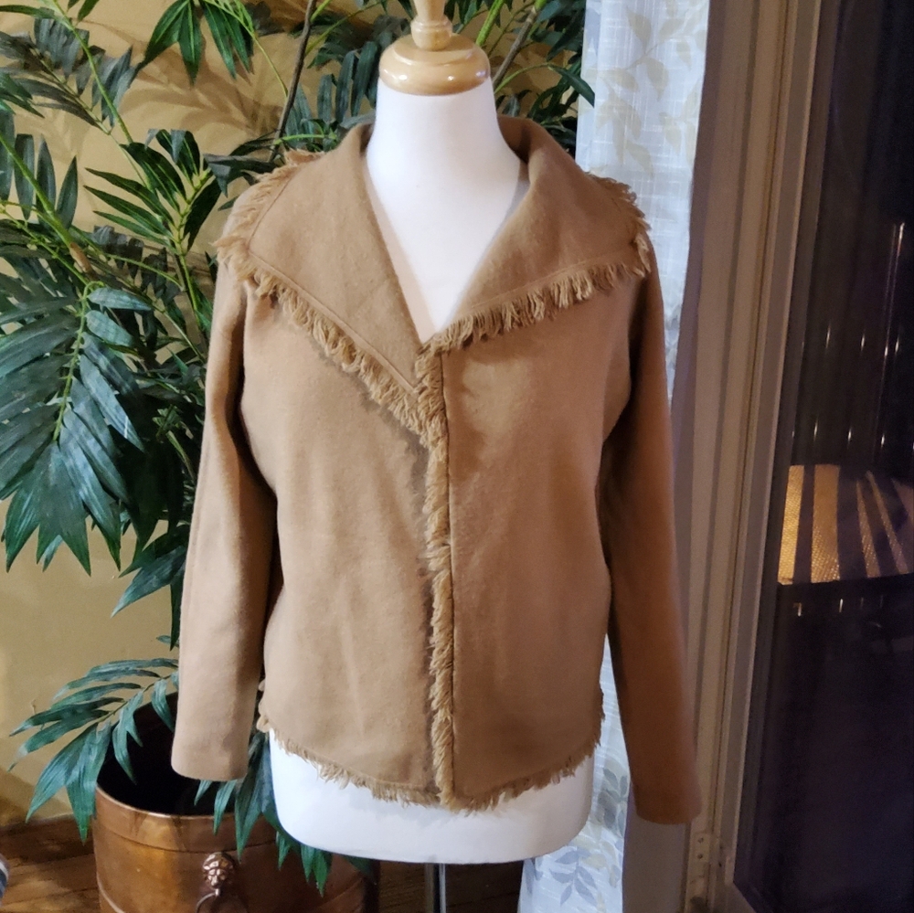 Italian Made Jacket with Fringed Trim